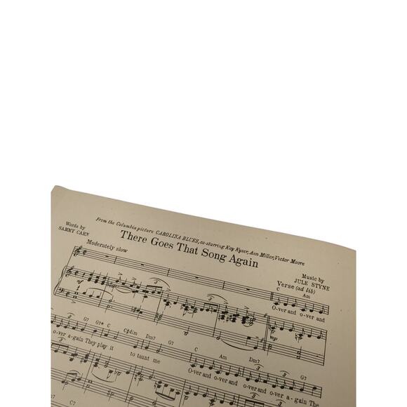 1944 Sheet Music There Goes That Song Again Carolina Blues Styne Cahn - Picture 4 of 10